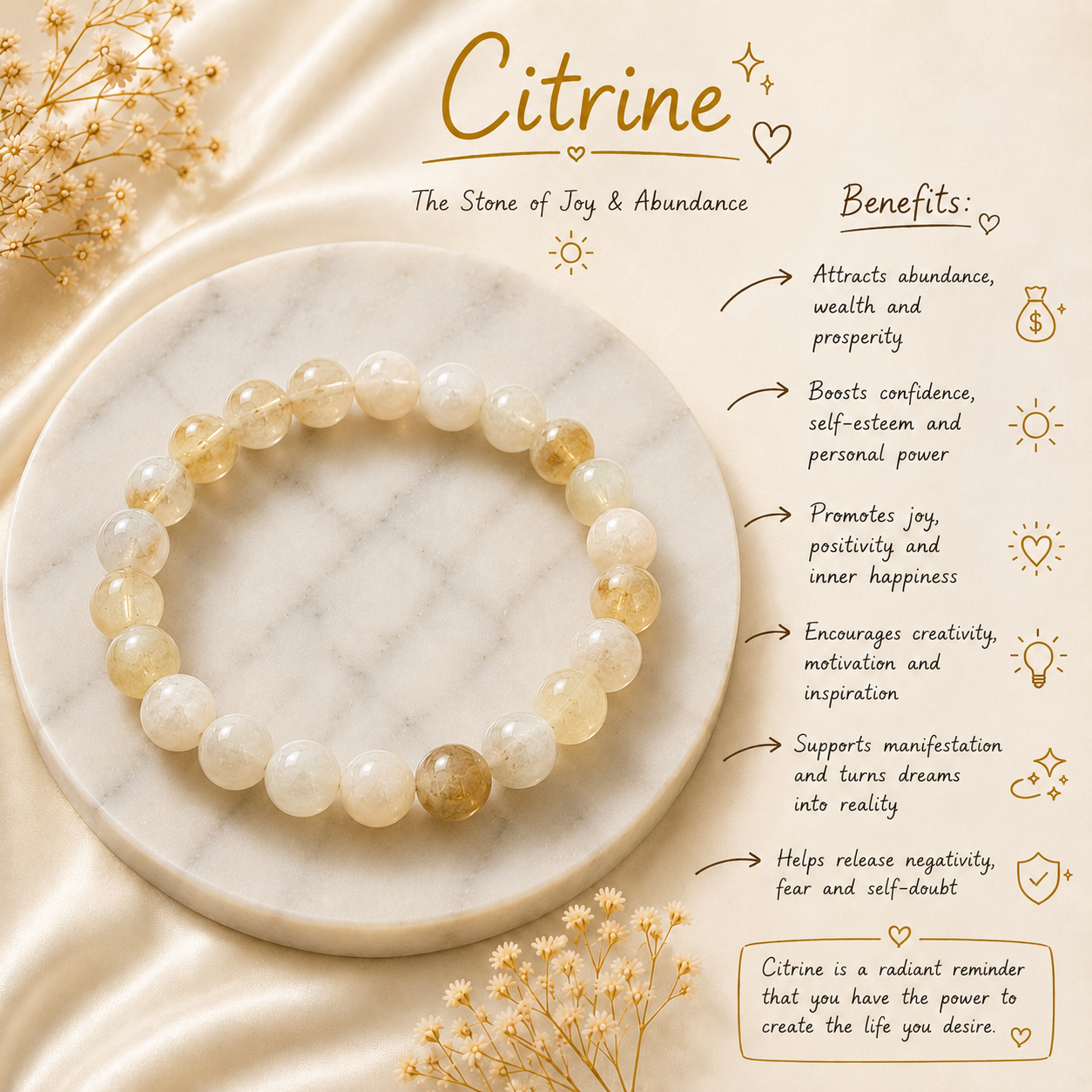 Citrine Beads Bracelet