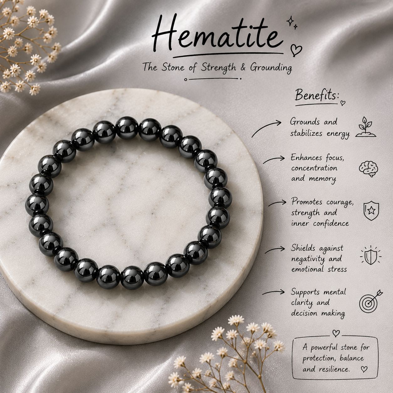 Hematite Beads Bracelet