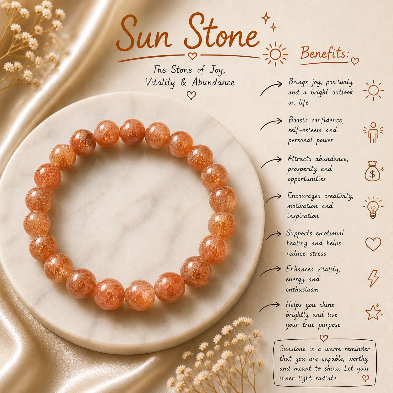Sunstone Beads Bracelet