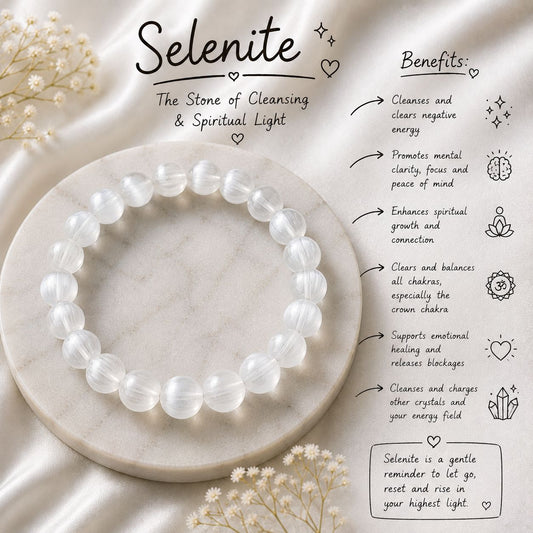 Selenite Beads Bracelet